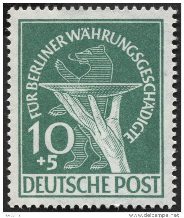 BERLIN 68 **, 1949, 10 Pf. W&auml;hrungsgesch&auml;digte, Pracht, Mi. 100.- - Gebraucht