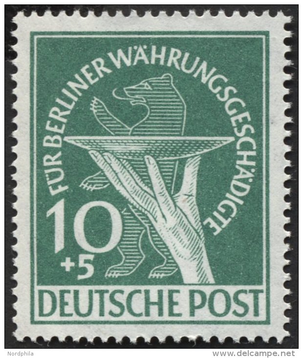 BERLIN 68 **, 1949, 10 Pf. W&auml;hrungsgesch&auml;digte, Pracht, Mi. 100.- - Used Stamps