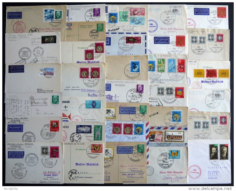 LOTS 1965, 32 Meist Verschiedene Flugpostbelege, &uuml;berwiegend Er&ouml;ffnungs-und Sonderfl&uuml;ge, Pracht - Collections