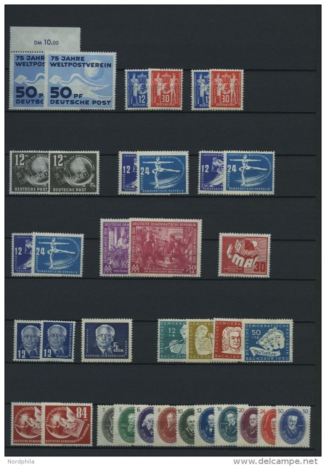 LOTS **, Reichhaltige Dublettenpartie DDR Von 1949 - 1956 Mit Einigen Guten Werten, S&auml;tzen Und Blocks, Erhaltung Fe - Collections