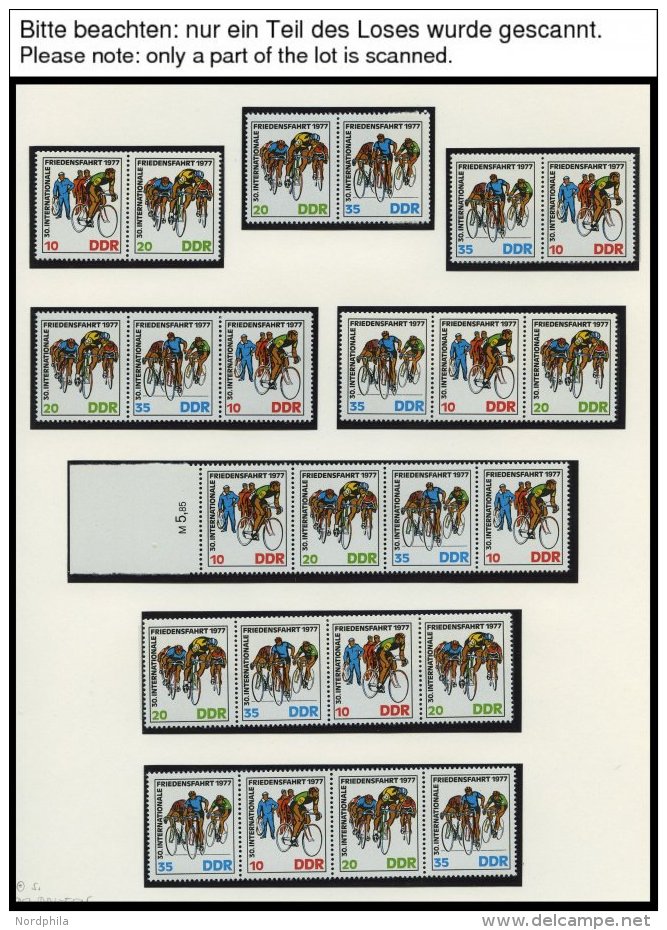 SAMMLUNGEN **, Komplette Postfrische Teilsammlung DDR Von 1973-77 Im SAFE Falzlosalbum, Dazu Diverse Zusammendrucke, Pra - Collections