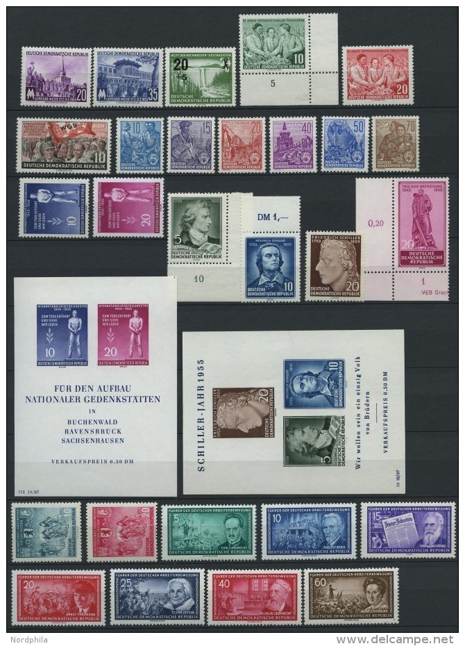 JAHRG&Auml;NGE 447-509 **, 1955, Kompletter Jahrgang Mit 3 Blocks, Pracht - Sonstige & Ohne Zuordnung