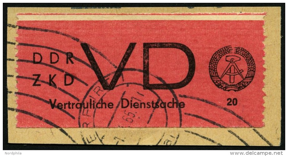 DIENSTMARKEN D VD 1I BrfStk, 1965, 20 Pf. Br&auml;unlichrot/schwarz, Gez&auml;hnt 91/2, Mit Abart Fehlende Granne Im &Au - Other & Unclassified