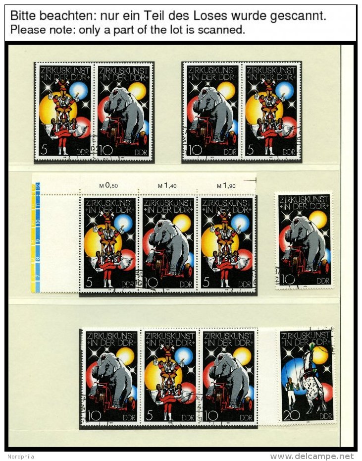 DDR 2364-67 O, 1978, Zirkus, Alle 16 Zusammendrucke Komplett (W Zd 394-401 Und S Zd 160-167), Pracht, Mi. 210.- - Used Stamps