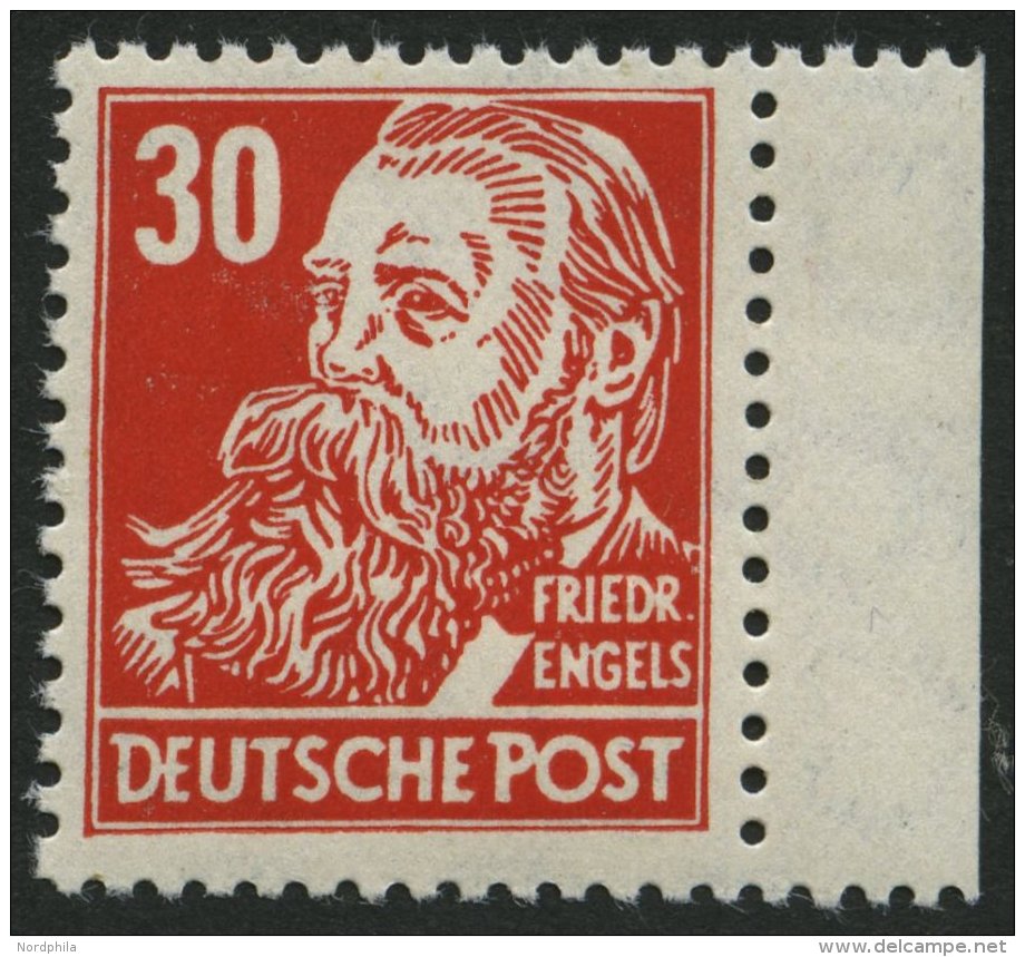 DDR 335z **, 1952, 30 Pf. Rot Engels, Gew&ouml;hnliches Papier, Pracht, Gepr. Sch&ouml;nherr, Mi. 110.- - Used Stamps