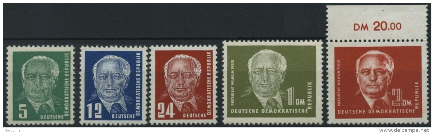 DDR 322-26 **, 1952/3, Pieck, Wz. 2, Pracht, Mi. 120.- - Used Stamps