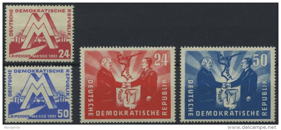 DDR 282-85 **, 1951, Fr&uuml;hjahrsmesse Und Deutsch-polnische Freundschaft, 2 Prachts&auml;tze, Mi. 72.- - Used Stamps