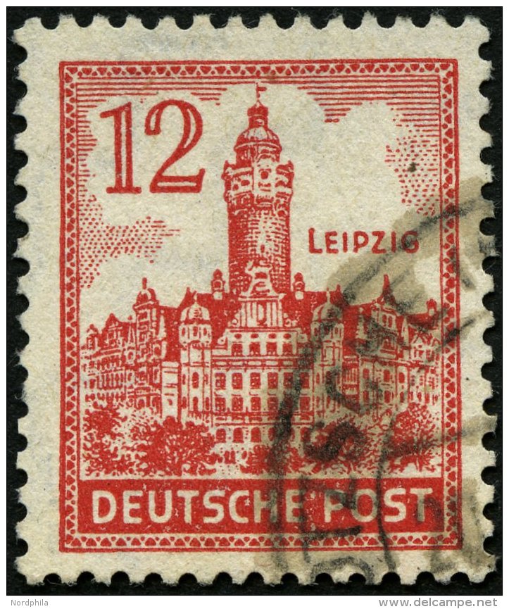 WEST-SACHSEN 155X O, 1946, 12 Pf. Abschiedsserie, Wz. 1X, Stempel MATSCHE, &uuml;blich Gez&auml;hnt, Pracht Gepr. Zierer - Other & Unclassified