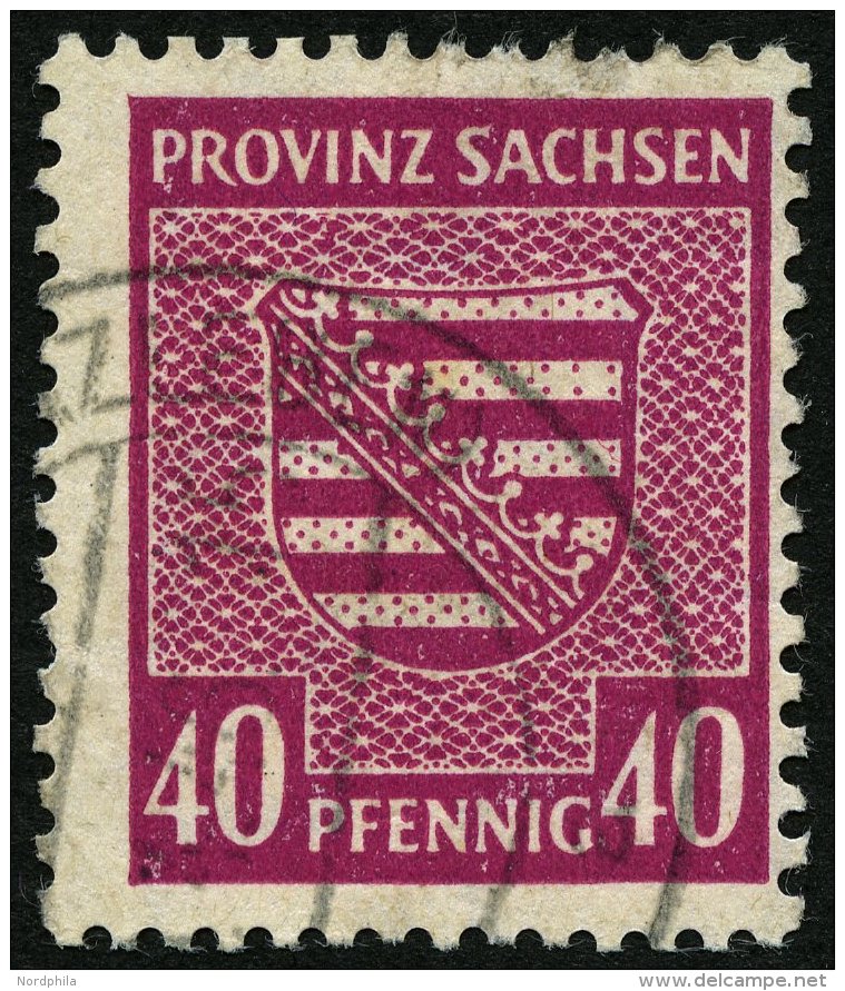 PROVINZ SACHSEN 84Xa O, 1945, 40 Pf. Dunkellilarosa, Wz. 1X, Pracht, Kurzbefund Schulz, Mi. 100.- - Other & Unclassified