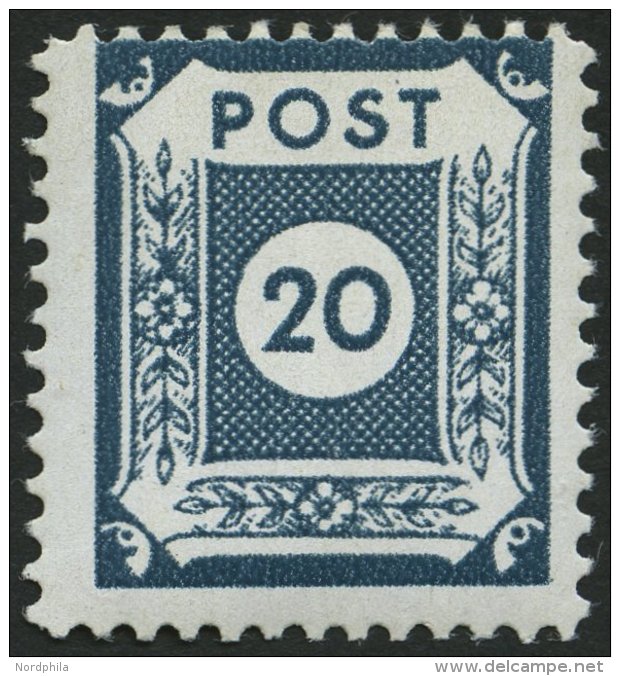 OST-SACHSEN 48aDIII **, 1945, 20 Pf. Dunkelpreu&szlig;ischblau Coswig, Gez&auml;hnt L 111/2, Pracht, Gepr. Str&ouml;h, M - Other & Unclassified