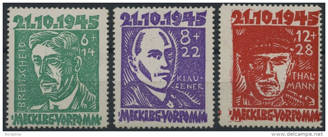 MECKLENBURG-VORPOMMERN 20-22a **, 1945, Faschismus, Prachtsatz, Mi. 100.- - Other & Unclassified