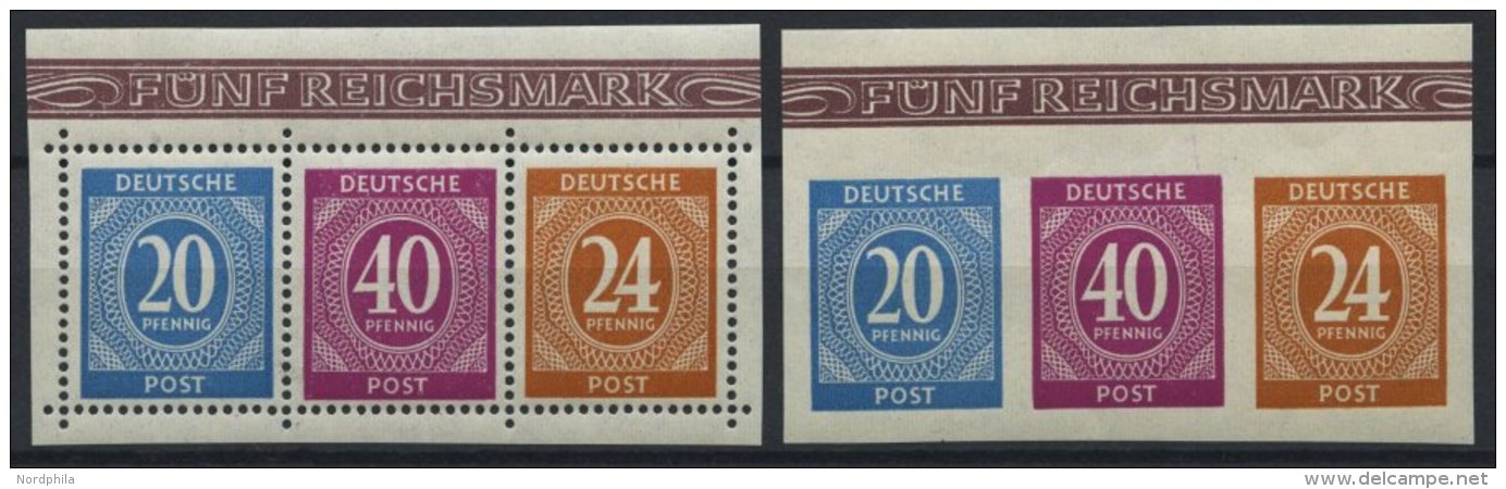 ALLIIERTE BES. 924-29A/B **, 1946, Briefmarken-Ausstellung, Beide Dreierstreifen, Pracht, Mi. 96.- - Other & Unclassified