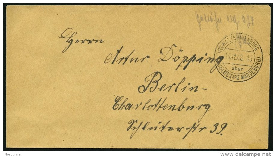 ALL. BES. GEB&Uuml;HR BEZAHLT WALTERNIENBURG &Uuml;BER G&Uuml;TERGL&Uuml;CK, 13.12.48, Handschriftlich Geb&uuml;hr Bez. - Other & Unclassified