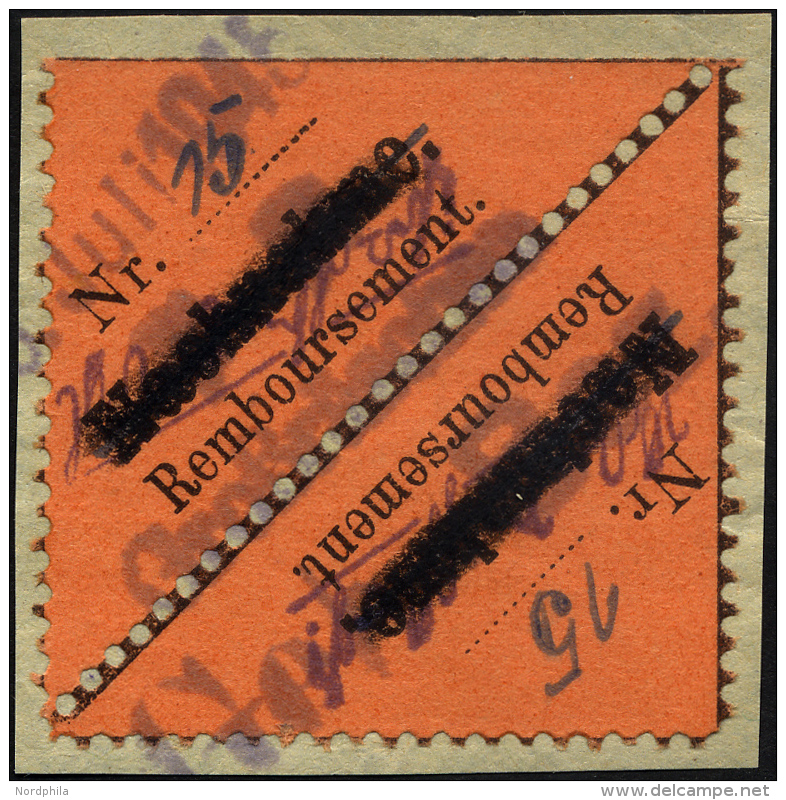 GROSSR&Auml;SCHEN-VORL&Auml;UFER V 2AI Paar BrfStk, 1945, 15 Pf. Schwarz Auf Br&auml;unlichrot Im Paar, Nachnahme In Ant - Private & Local Mails