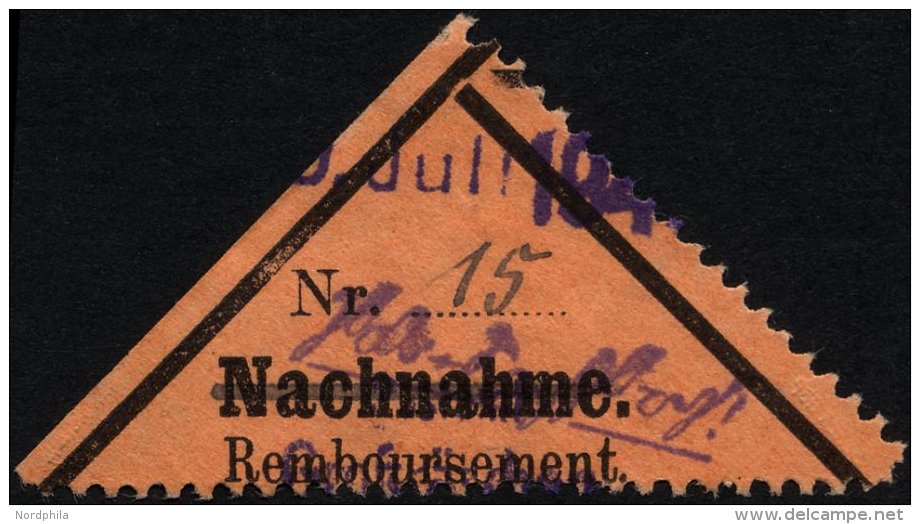 GROSSR&Auml;SCHEN-VORL&Auml;UFER V 2AI O, 1945, 15 Pf. Schwarz Auf Br&auml;unlichrot, Nachnahme In Antiqua, Pracht, Gepr - Private & Local Mails