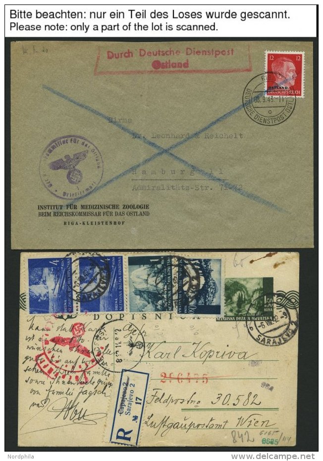 FELDPOST II. WK BELEGE 1939-45, Partie Von 44 Feldpostbelegen Im Briefalbum, Fundgrube - Occupation 1938-45