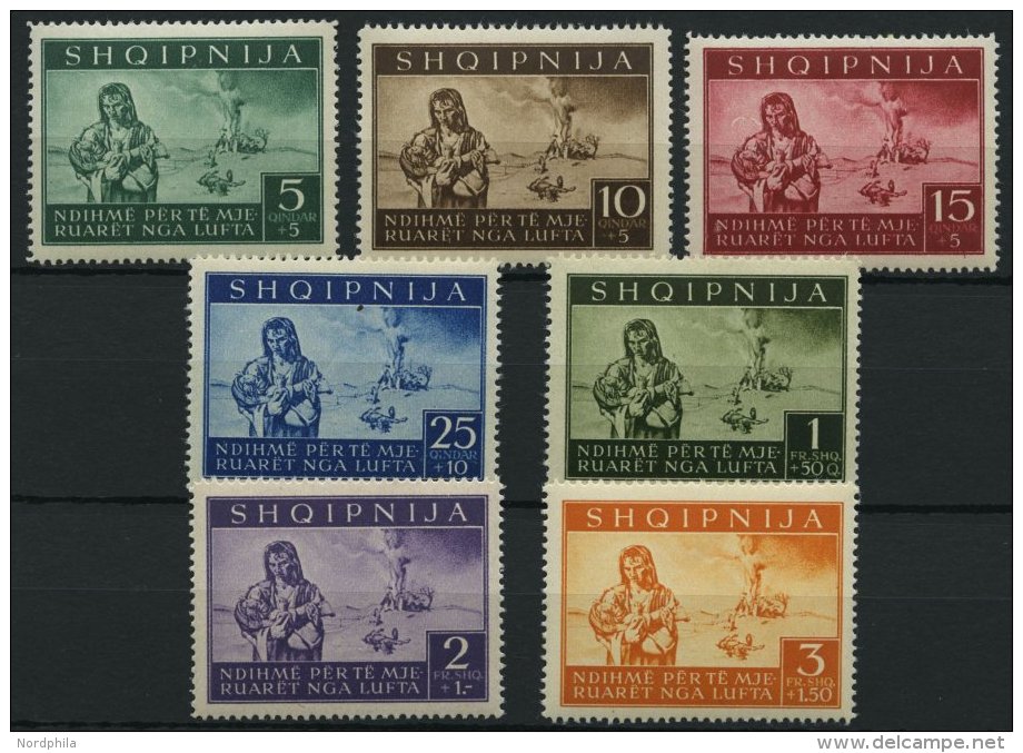 ALBANIEN 15-21 **, 1944, Fliegergesch&auml;digte, Prachtsatz, Mi. 80.- - Occupation 1938-45