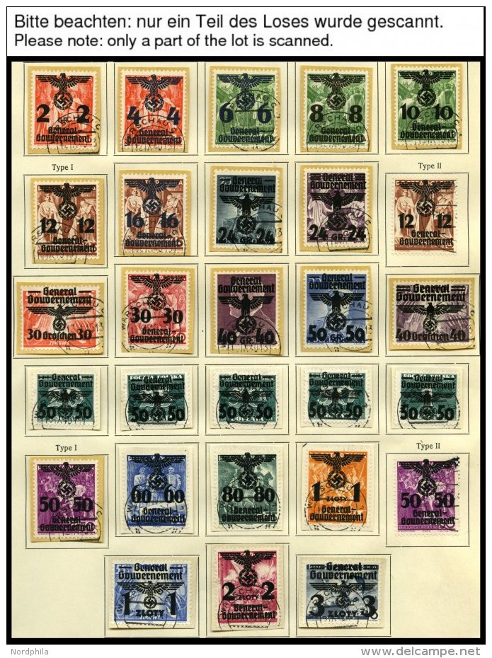 GENERALGOUVERNEMENT In Den Hauptnummern Komplette Sammlung Generalgouvernement Von 1940-44, Ohne Mi.Nr. 15, Prachterhalt - Occupation 1938-45