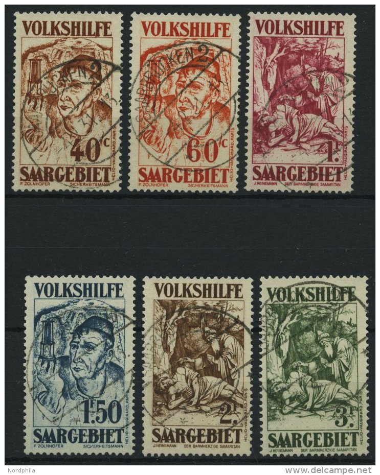 SAARGEBIET 144-49 O, 1931, 40 C. - 3 Fr. Volkshilfe, 6 Prachtwerte, Gepr. Geigle, Mi. 290.- - Other & Unclassified