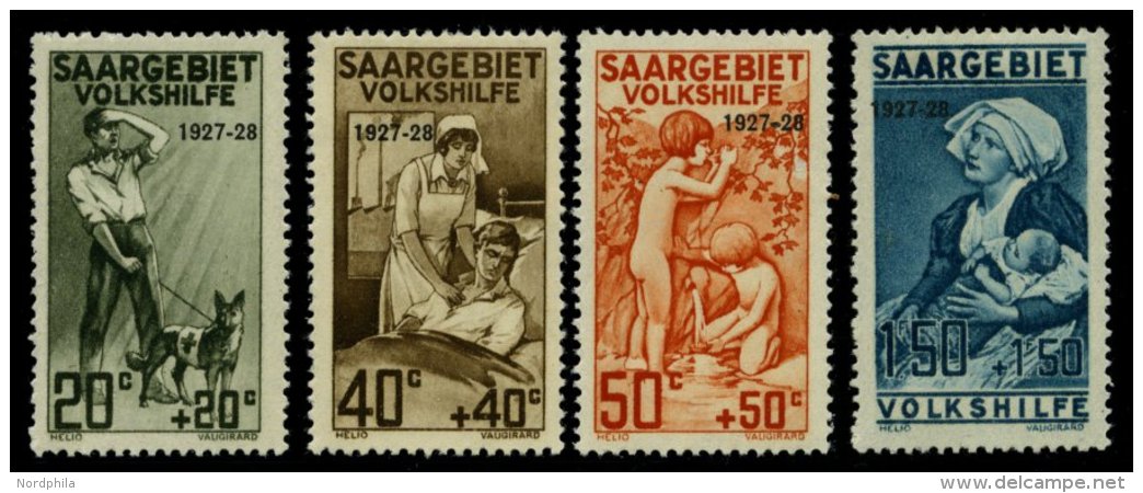 SAARGEBIET 122-25 **, 1927, Volkshilfe, Normale Z&auml;hnung, Prachtsatz, Mi. 160.- - Other & Unclassified