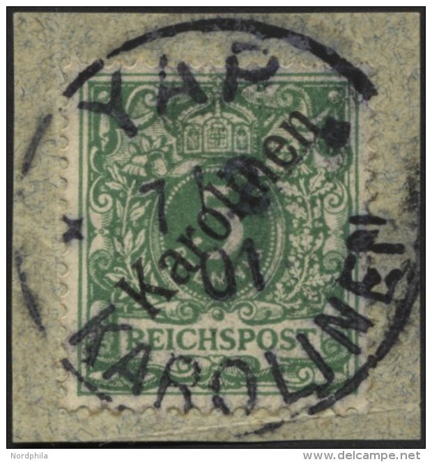 KAROLINEN 2I BrfStk, 1899, 5 Pf. Diagonaler Aufdruck, Prachtbriefst&uuml;ck, Fotoattest Dr. Steuer, Mi. (750.-) - Caroline Islands