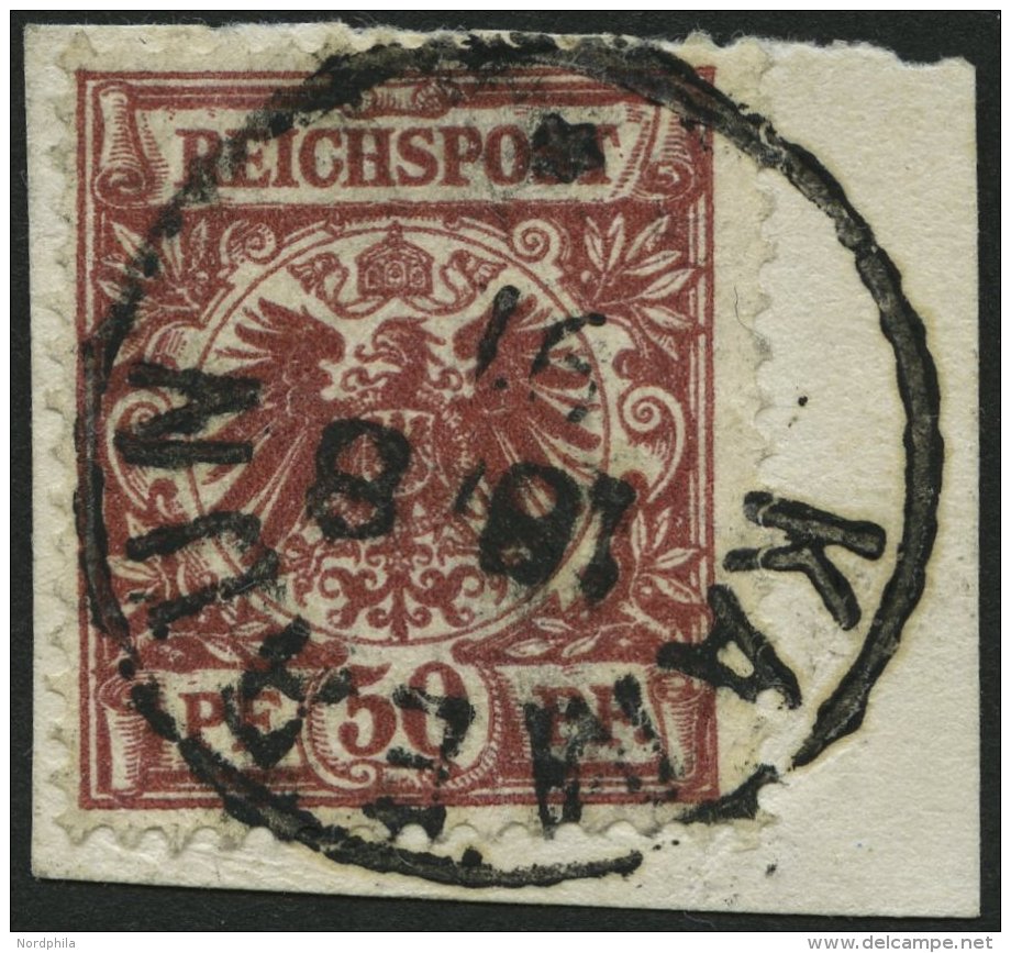 KAMERUN V 50b BrfStk, 1891, 50 Pf. Braunrot, Stempel KAMERUN, &uuml;blich Gez&auml;hnt Pracht, Gepr. J&auml;schke-L., Mi - Kamerun