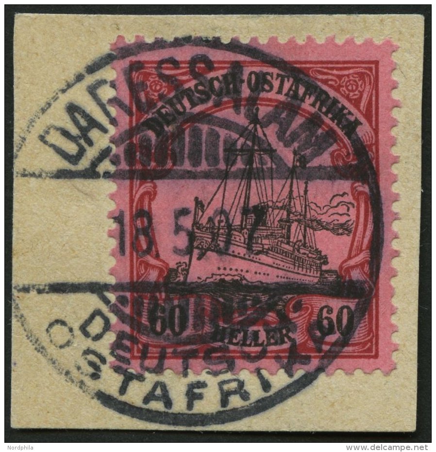 DEUTSCH-OSTAFRIKA 29 BrfStk, 1905, 60 H. Dunkelr&ouml;tlichkarmin/braunschwarz Auf Mattkarminrot, Ohne Wz., Prachtbriefs - German East Africa