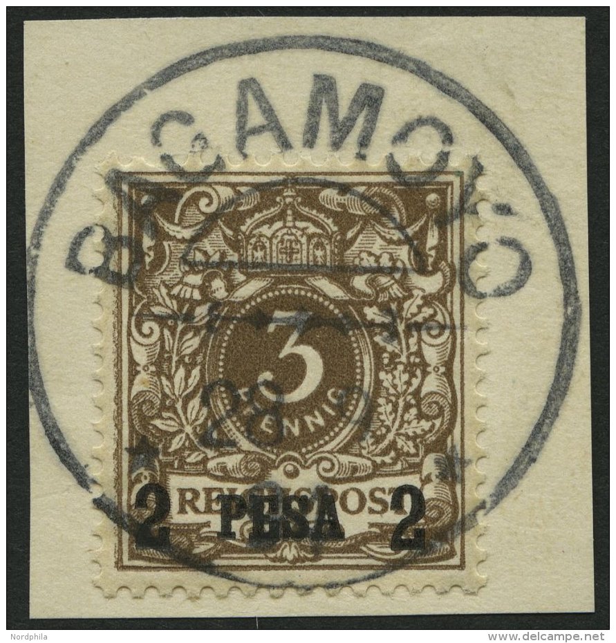 DEUTSCH-OSTAFRIKA 1I BrfStk, 1893, 2 P. Auf 3 Pf. Mittelbraun, Zentrischer Stempel BAGAMOYO, Kabinettbriefst&uuml;ck - German East Africa