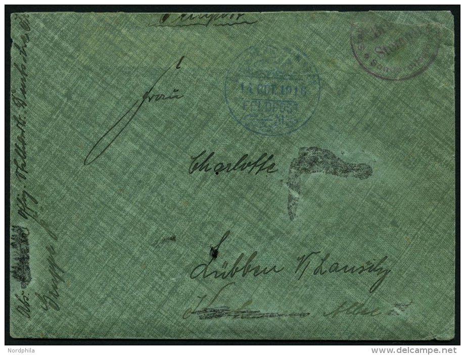 DP T&Uuml;RKEI 1916, Feldpost Mil. Miss. MOSSUL In Blau Auf Brief Aus Der Lunser-Korrespondenz (Persien) Mit Briefstempe - Turkey (offices)
