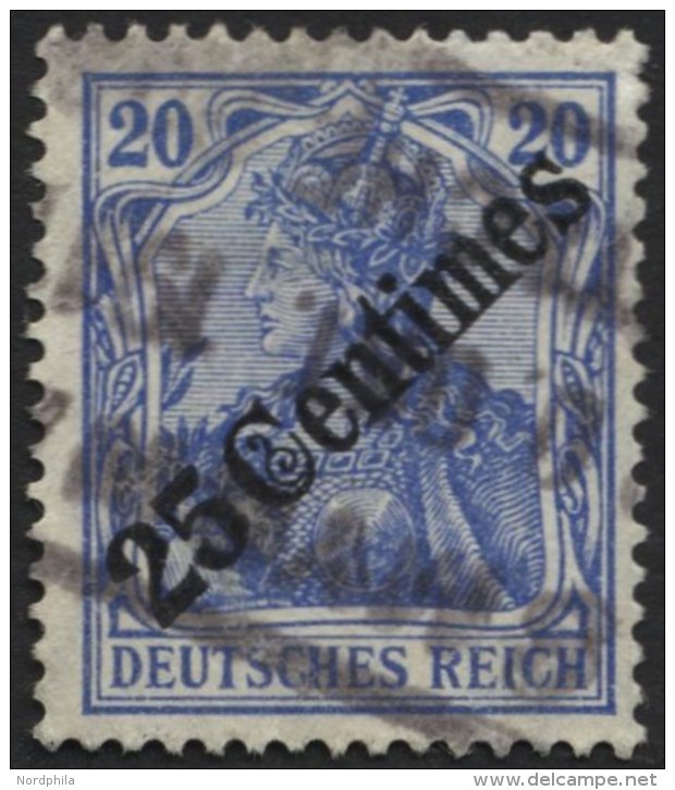 DP T&Uuml;RKEI 50 O, 1908, 25 C. Auf 20 Pf. Diagonaler Aufdruck Mit Rosinen-Stempel SMYRNA, Feinst - Turkey (offices)