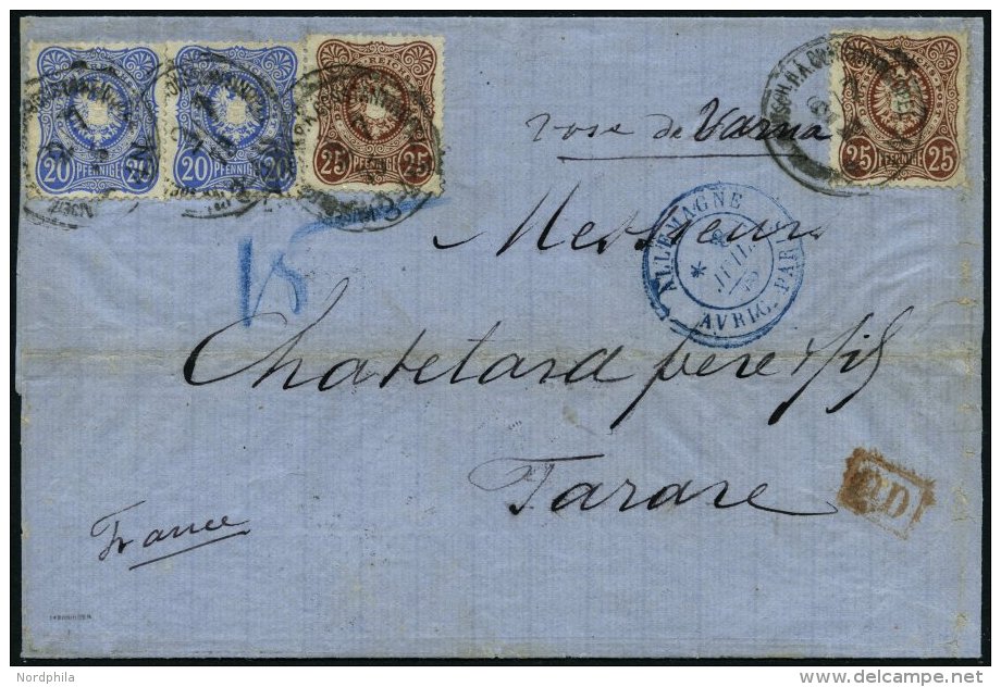 DP T&Uuml;RKEI V 34a,35a BRIEF, 2.7.1875, 20 Pfe. Ultramarin Und 25 Pfe. R&ouml;tlichbraun, Jeweils 2x Auf Dekorativem B - Turkey (offices)