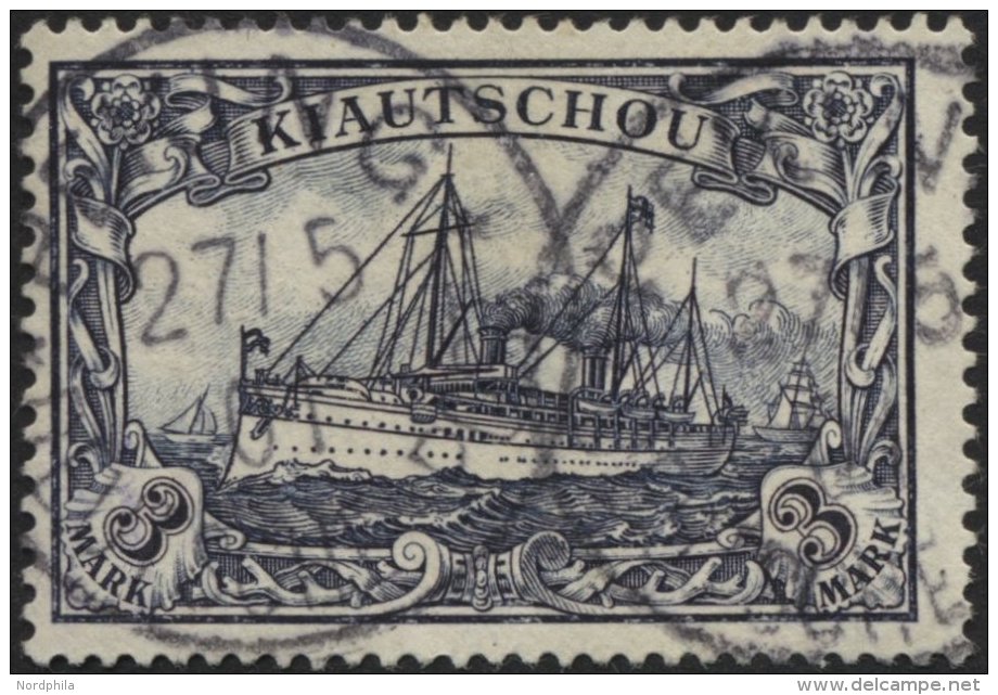 DP CHINA P VIm O, Petschili: 1901, 3 M. Kiautschou, Stempel PEKING, Winziger Falzheller Punkt Sonst Pracht, Gepr. Wittma - China (offices)