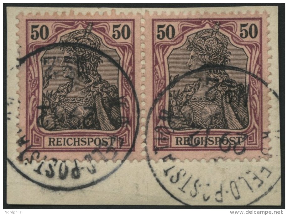 DP CHINA P Vg Paar BrfStk, Petschili: 1900, 50 Pf. Reichspost Im Waagerechten Paar Auf Postabschnitt (r&uuml;ckseitige T - China (offices)