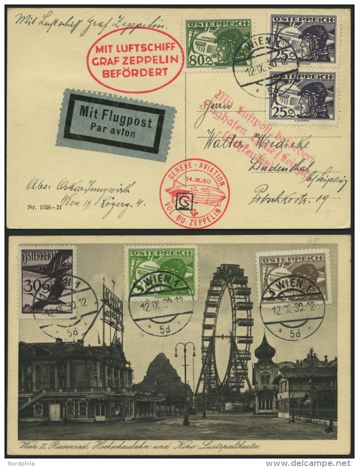 ZULEITUNGSPOST 86 BRIEF, &Ouml;sterreich: 1930, Fahrt Nach Genf, Prachtkarte - Airmail & Zeppelin