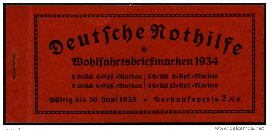 ZUSAMMENDRUCKE MH 40.3 **, 1934, Markenheftchen St&auml;nde, H-Blatt 102 Feinst (etwas Angetrennt), Mi. 400.- - Se-Tenant