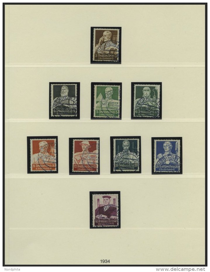 SAMMLUNGEN O, Gestempelte Sammlung Dt. Reich Von 1933-45 Mit Guten Mittleren Ausgaben Und Blocks Im Lindner-Album, Feins - Used Stamps