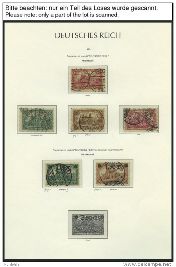 SAMMLUNGEN O, Gestempelte Sammlung Inflation Von 1919-23 Mit Vielen Guten Mittleren Ausgaben Auf Leuchtturm Falzlosseite - Used Stamps