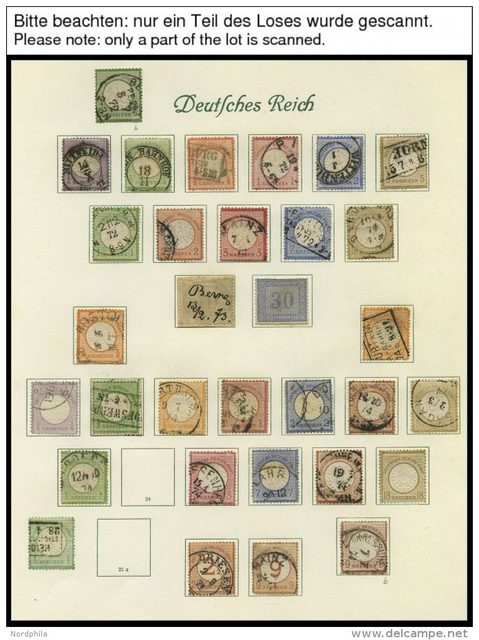 SAMMLUNGEN O,* , 1872-1922, Alter, Meist Gestempelter Sammlungsteil Dt. Reich Auf Borek-Seiten Mit Interessantem Brustsc - Used Stamps