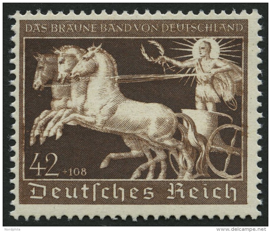 Dt. Reich 747 **, 1940, 42 Pf. Braunes Band, Pracht, Mi. 120.- - Sonstige & Ohne Zuordnung