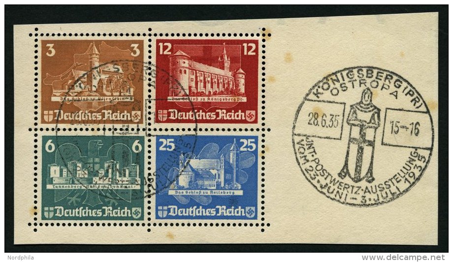 Dt. Reich 576-79 O, 1935, Herzst&uuml;ck Ostropa-Block Mit Sonderstempel, Feinst (etwas Stockig) - Used Stamps