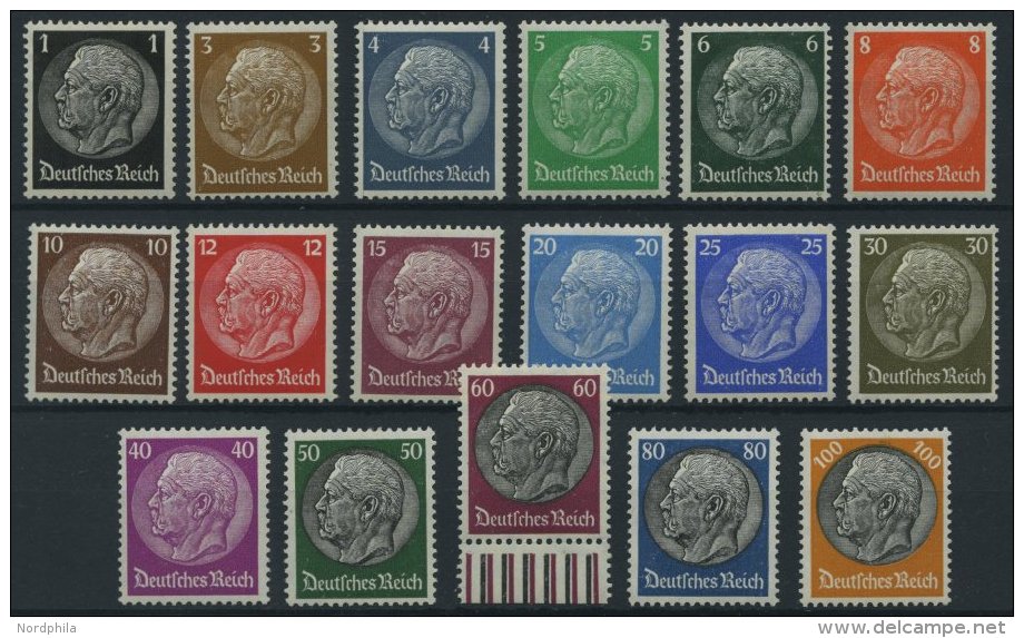 Dt. Reich 512-28 **, 1933/6, Hindenburg, Wz. 4, Prachtsatz, Mi. 80.- - Other & Unclassified