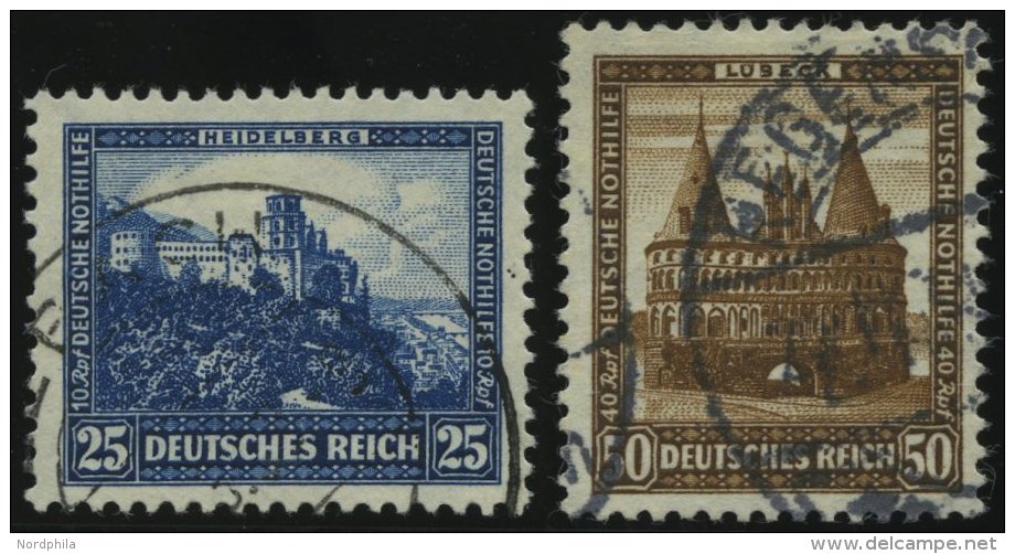 Dt. Reich 461/2 O, 1931, 25 Und 50 Pf. Nothilfe, Normale Z&auml;hnung, 2 Prachtwerte, Mi. 140.- - Used Stamps