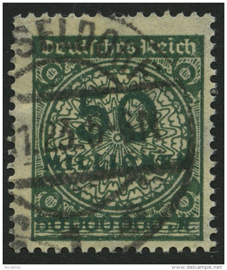 Dt. Reich 321Wb O, 1923, 50 Mio. M. Blaugr&uuml;n, Walzendruck, &uuml;blich Gez&auml;hnt Pracht, Gepr. Infla, Mi. 65.- - Other & Unclassified