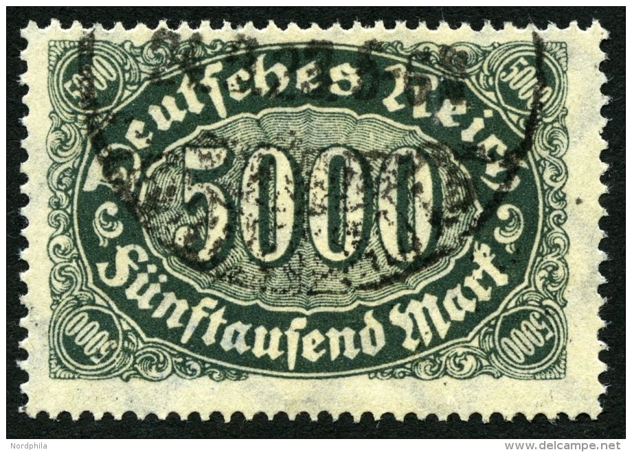 Dt. Reich 256d O, 1923, 5000 M. Schwarzgr&uuml;n, Pracht, Gepr. Infla, Mi. 200.- - Used Stamps