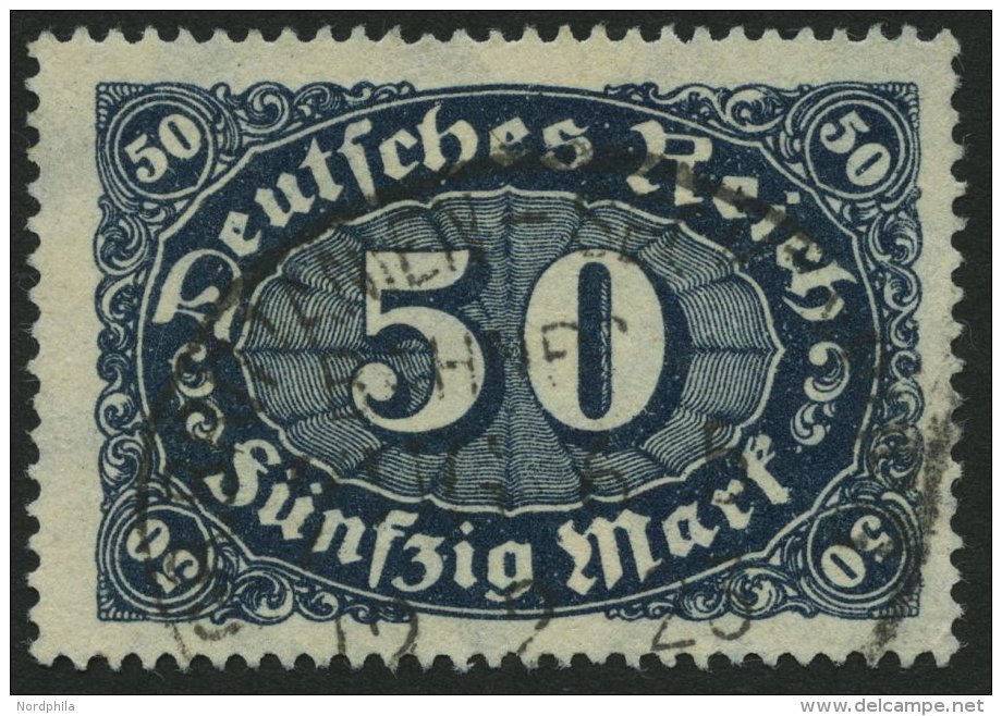 Dt. Reich 246c O, 1922, 50 M. Schwarzblau, Pracht, Gepr. Infla, Mi. 55.- - Other & Unclassified