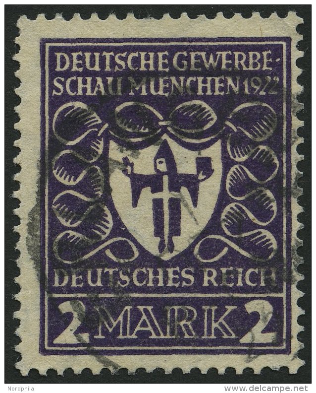 Dt. Reich 200b O, 1922, 2 M. Dunkelpurpurviolett Gewerbeschau, Ein Kurzer Zahn Sonst Pracht, Gepr. Infla, Mi. 170.- - Used Stamps