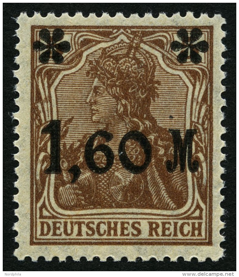 Dt. Reich 154IIb **, 1921, 1.60 M. Auf 5 Pf. Braun, Stumpfer Aufdruck, Pracht, Gepr. Winkler, Mi. 1200.- - Used Stamps