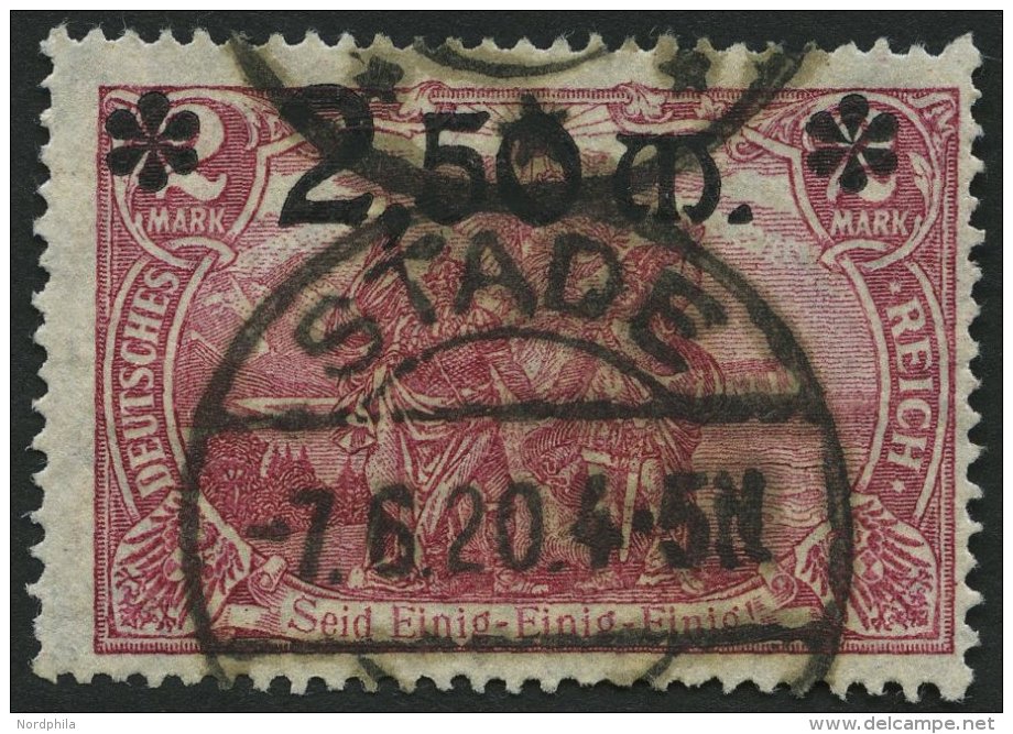Dt. Reich 118b O, 1920, 2.50 M. Auf 2 M. Lilarosa, Pracht, Gepr. Dr. Oechsner, Mi. (250.-) - Used Stamps