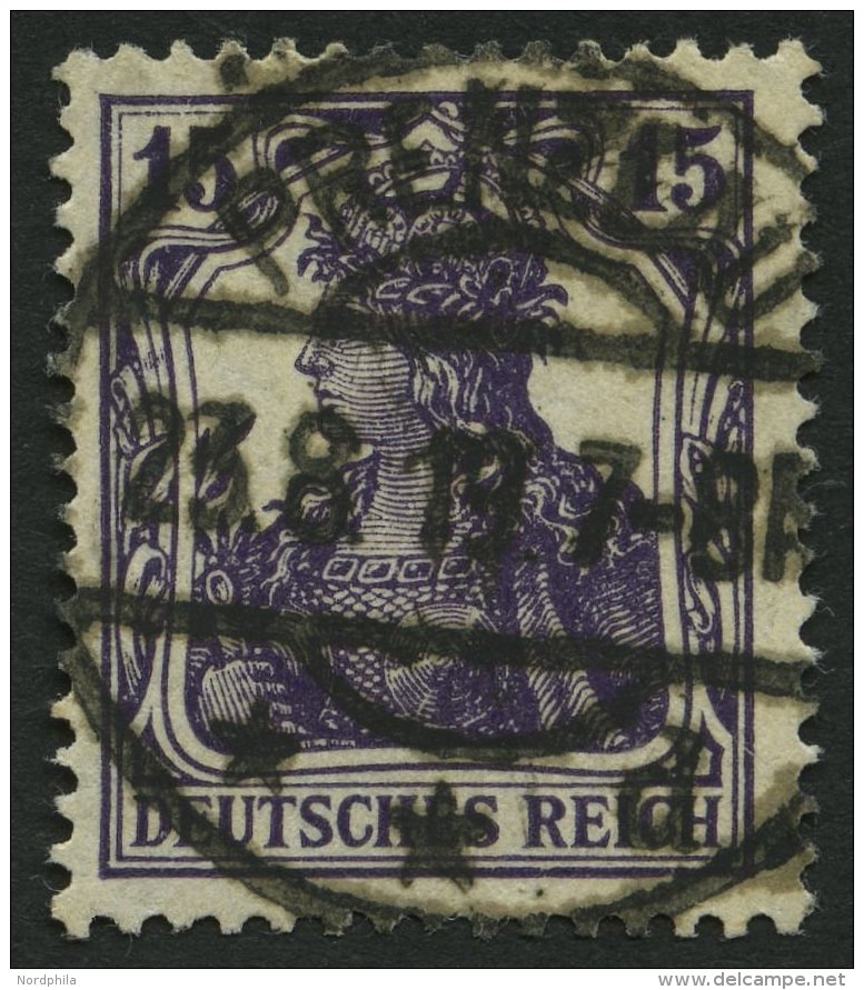 Dt. Reich 101c O, 1917, 15 Pf. Dunkelblauviolett, Pracht, Gepr. Infla, Mi. 200.- - Used Stamps