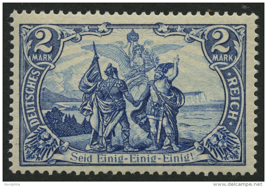 Dt. Reich 82A **, 1902, 2 M. Blau, Ohne Wz., Gez&auml;hnt A, Postfrisch, Pracht, Gepr. J&auml;schke Und Fotoattest J&aum - Other & Unclassified